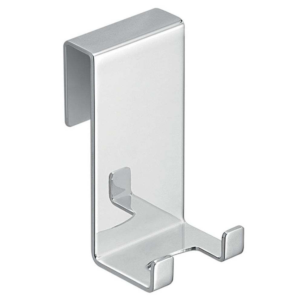 Cutout image of Origins Living Gedy Double Hook Over Glass.