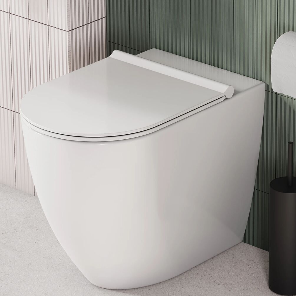Zero 3 Gloss White Rimless Back To Wall Toilet & Soft Close Seat