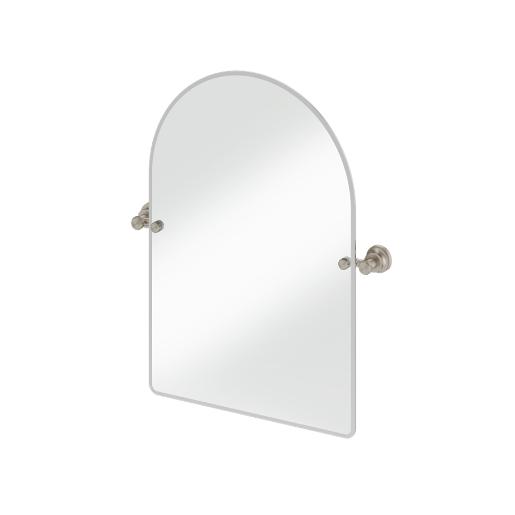 Burlington 450 x 650mm Brushed Nickel Arch Mirror With 1909 Fixings
