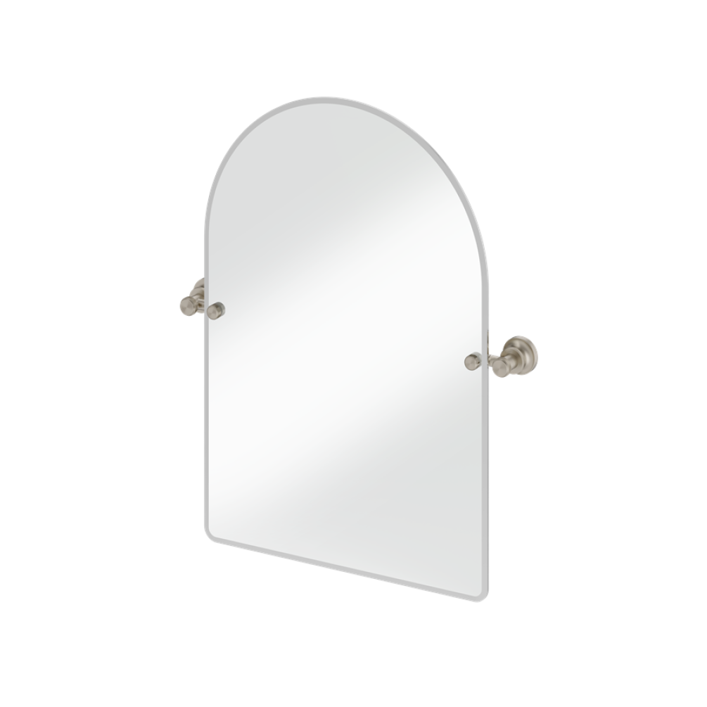 Burlington 450 x 650mm Brushed Nickel Arch Mirror With 1909 Fixings