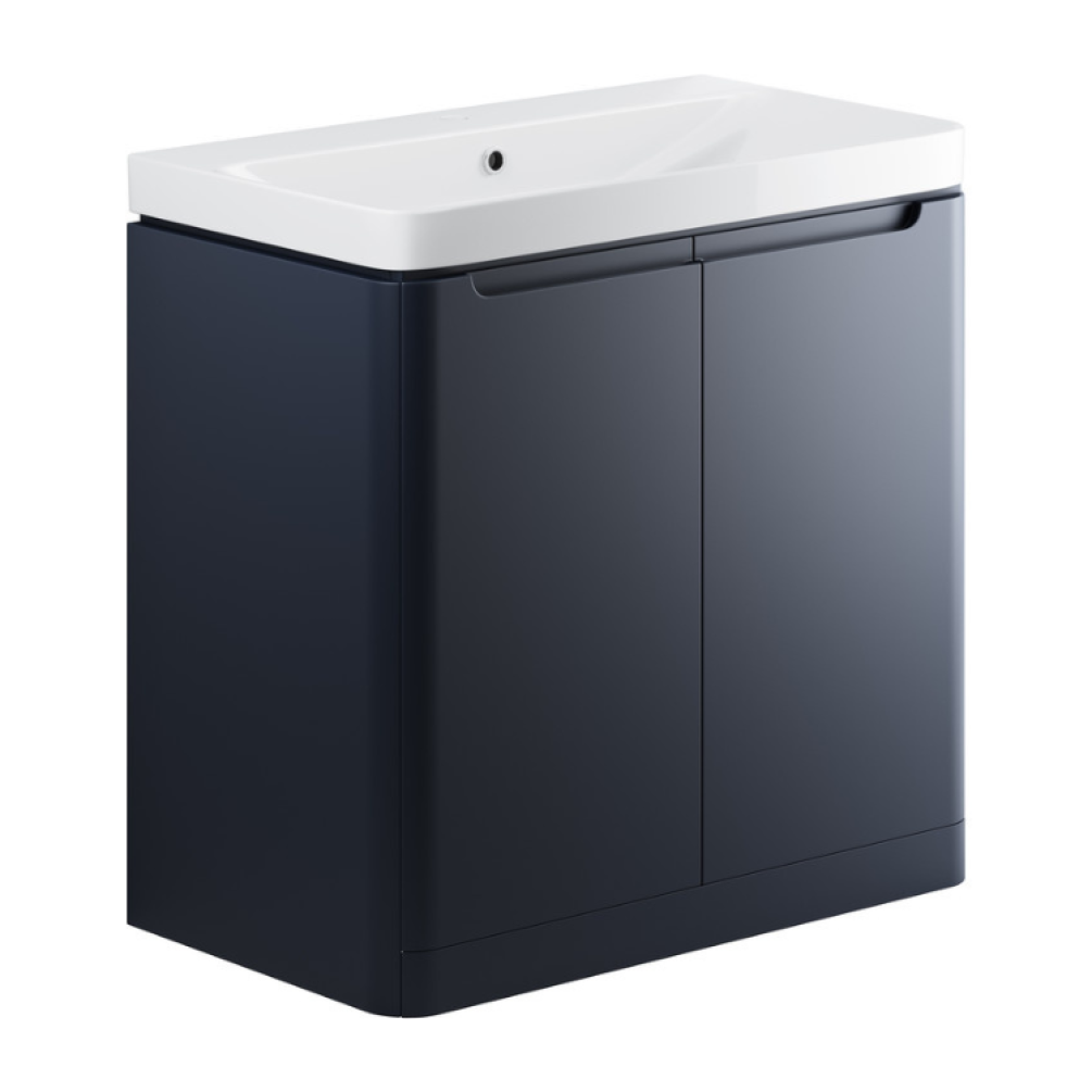 Apex Matt Indigo 2 Door Floorstanding Vanity Unit & Basin