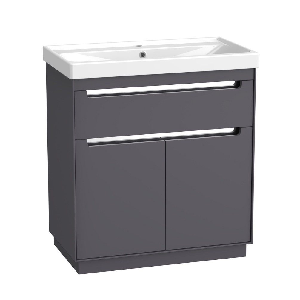Cut out image of the Tavistock Acumen 800mm Storm Grey Freestanding Vanity Unit & Basin