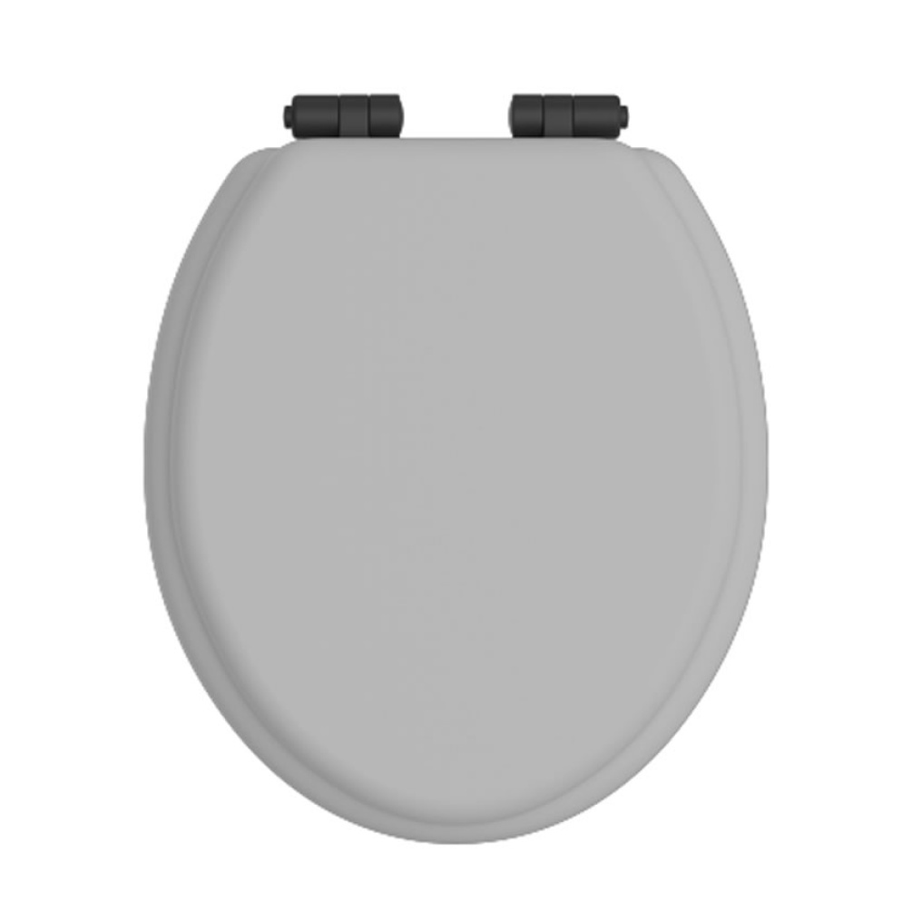 Heritage Dove Grey Soft Close WC Seat With Matt Black Hinges