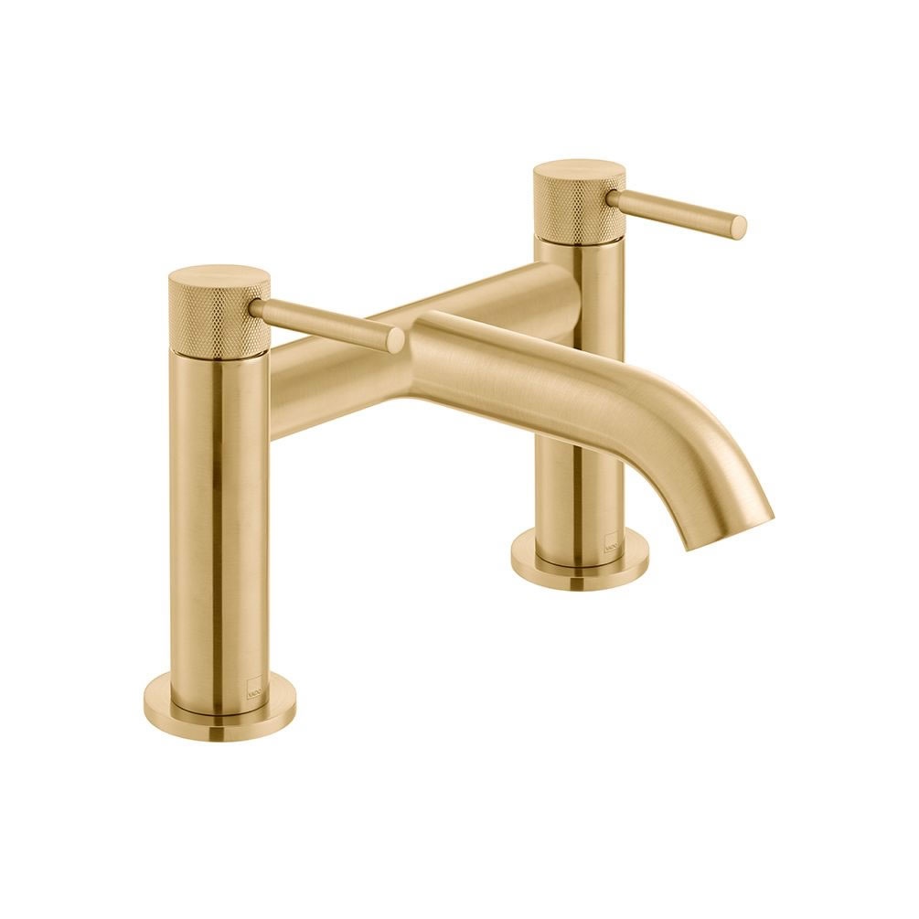 Cutout image of Vado Individual Knurled Accents Brushed Gold Bath Filler