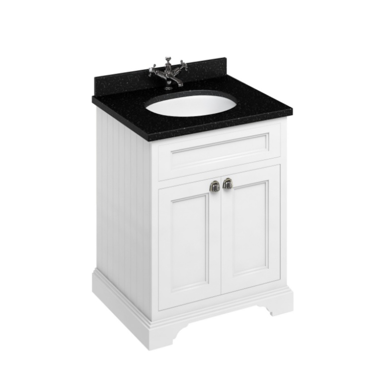 Burlington Minerva 650mm Worktop & White Unit Doors Sanctuary