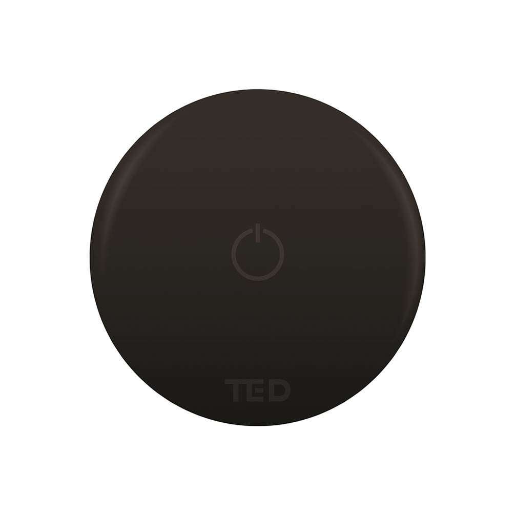 Cutout image of TED Matt Black Wireless Shower Activation Button