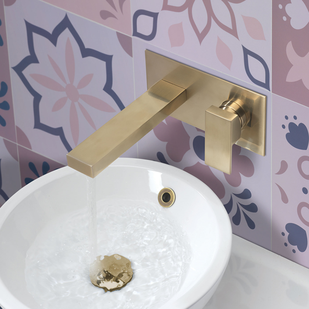 Lifestyle Photo of Crosswater Verge Brushed Brass Basin 2 Hole Set
