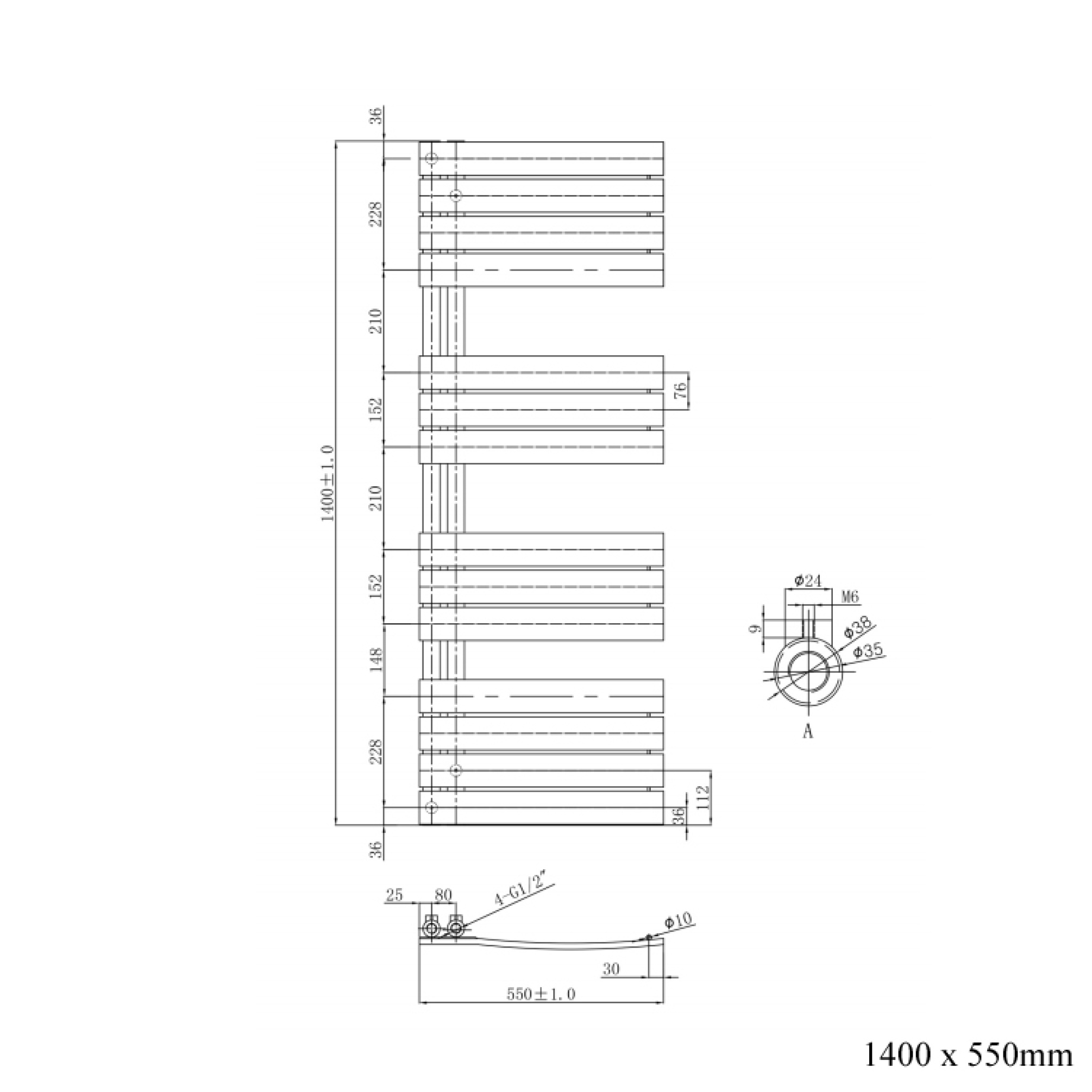 JTP Cleo Matt Black Radiator | Sanctuary Bathrooms