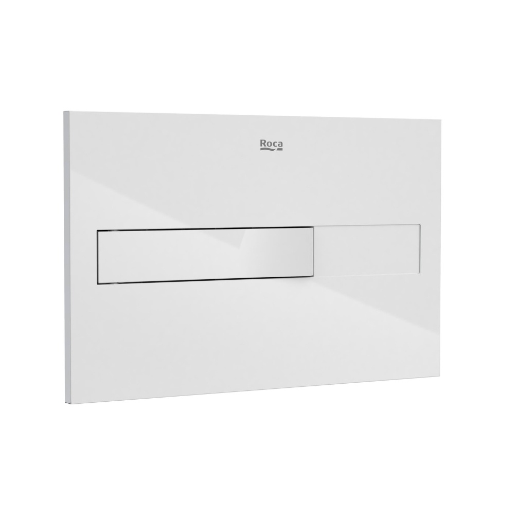 Cut out image of the Roca Duplo One PL2 Gloss White Single Flush Plate