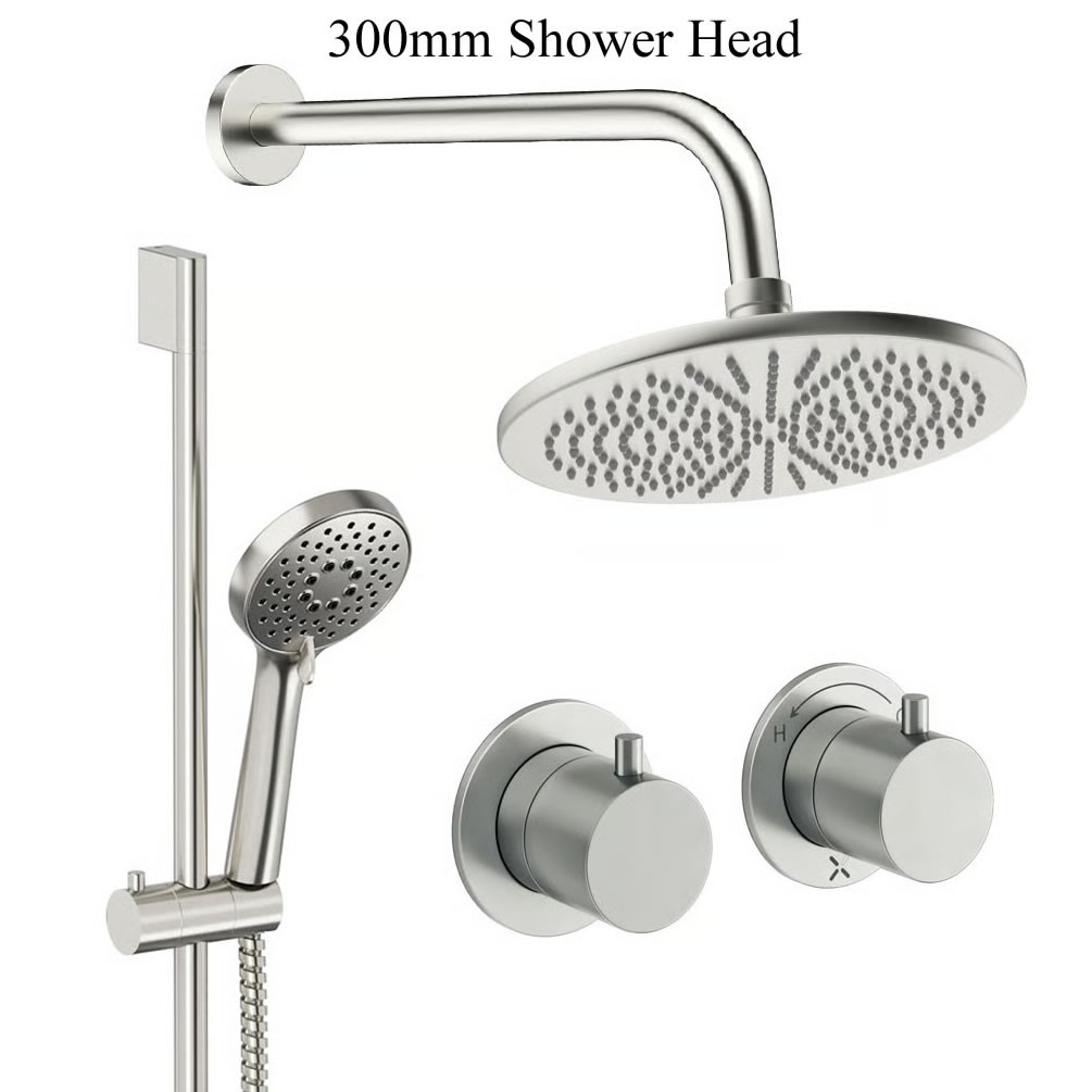 Cutout image of Crosswater Module Brushed Nickel Dual Outlet Slide Rail Shower Set