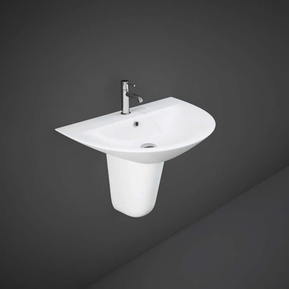 Rak Morning 600mm Single Tap Hole Basin & Semi Pedestal - Image 1