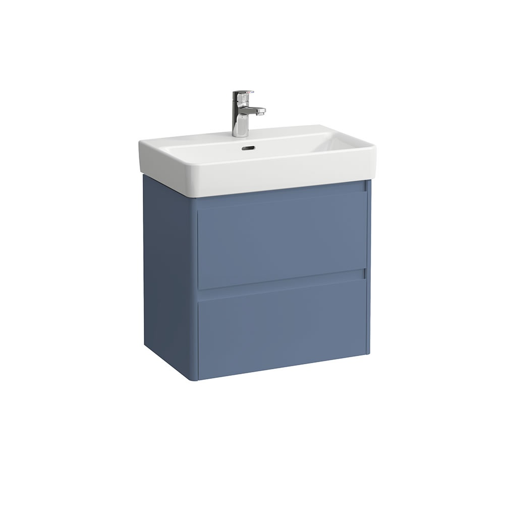 Cutout image of Laufen Base 2.0 Pigeon Blue 600mm Wall-Hung Vanity Unit & Basin