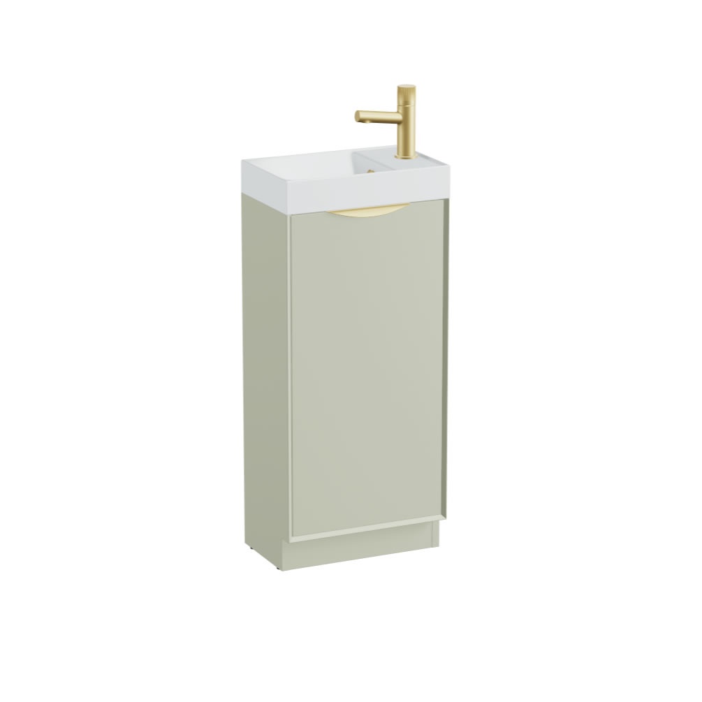 Vado Safari Smooth 400mm Sage Green Vanity Unit & Mineral Basin