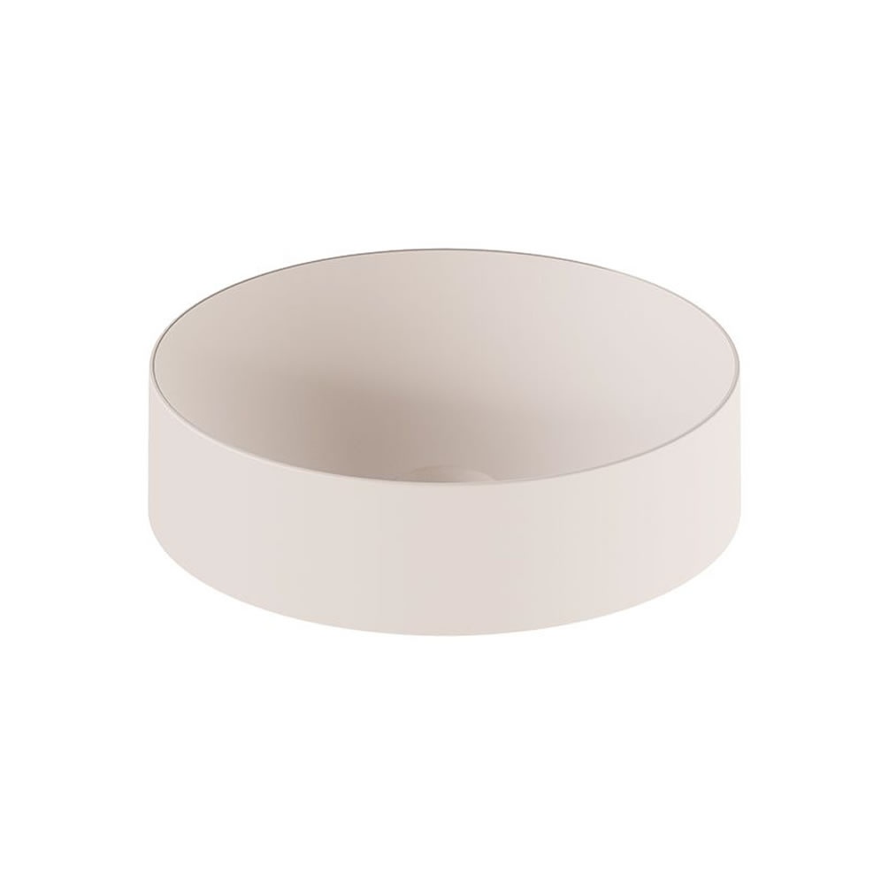 Vado Cameo Pink Clay Mineral Cast Round Countertop Basin