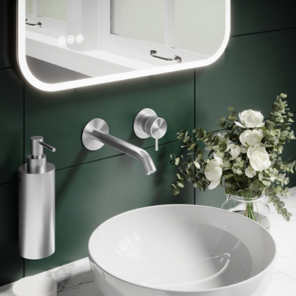 Crosswater 3ONE6 316 Stainless Steel Wall Mounted Basin 2 Hole Set