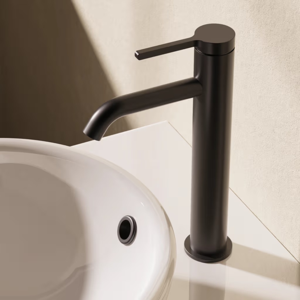 Crosswater Mada Matt Black Slim Washbowl Basin Tap Lifestyle