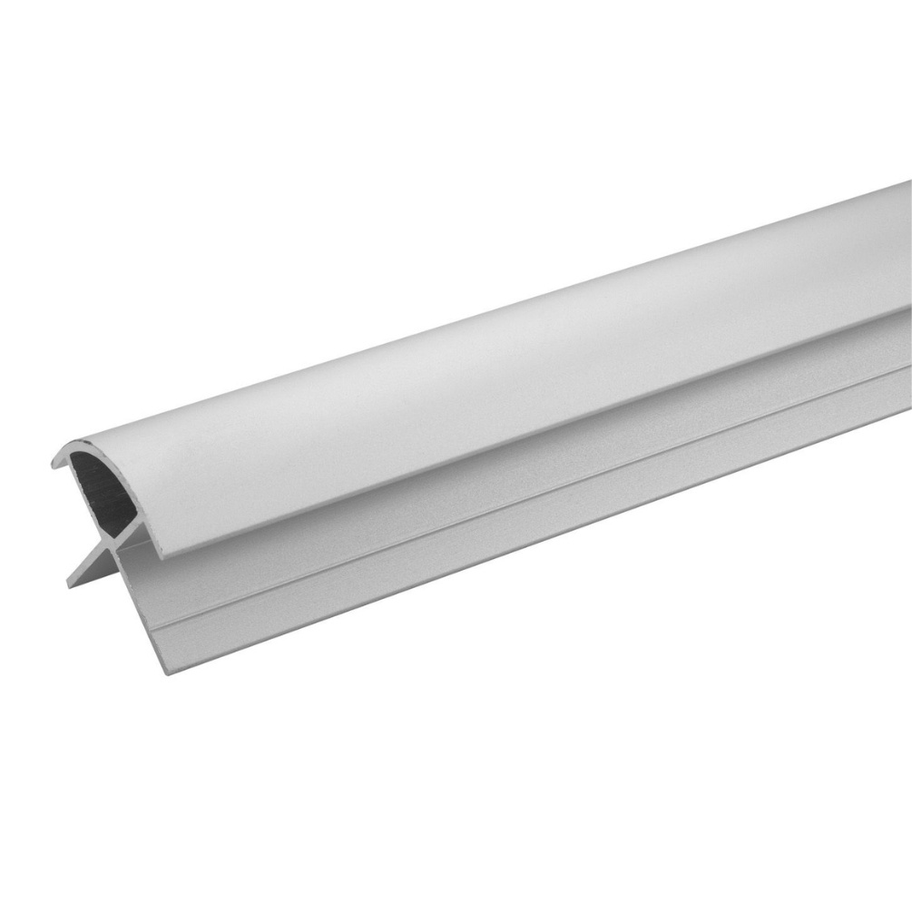 Cut out image of the Showerwall Compact Satin Silver External Corner Trim