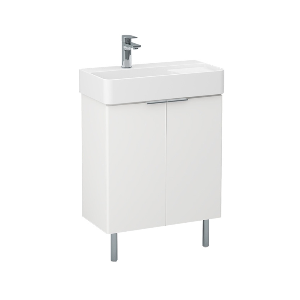 Imex Blade 600mm Matt White Double Door Floorstanding Vanity Unit Cut Out