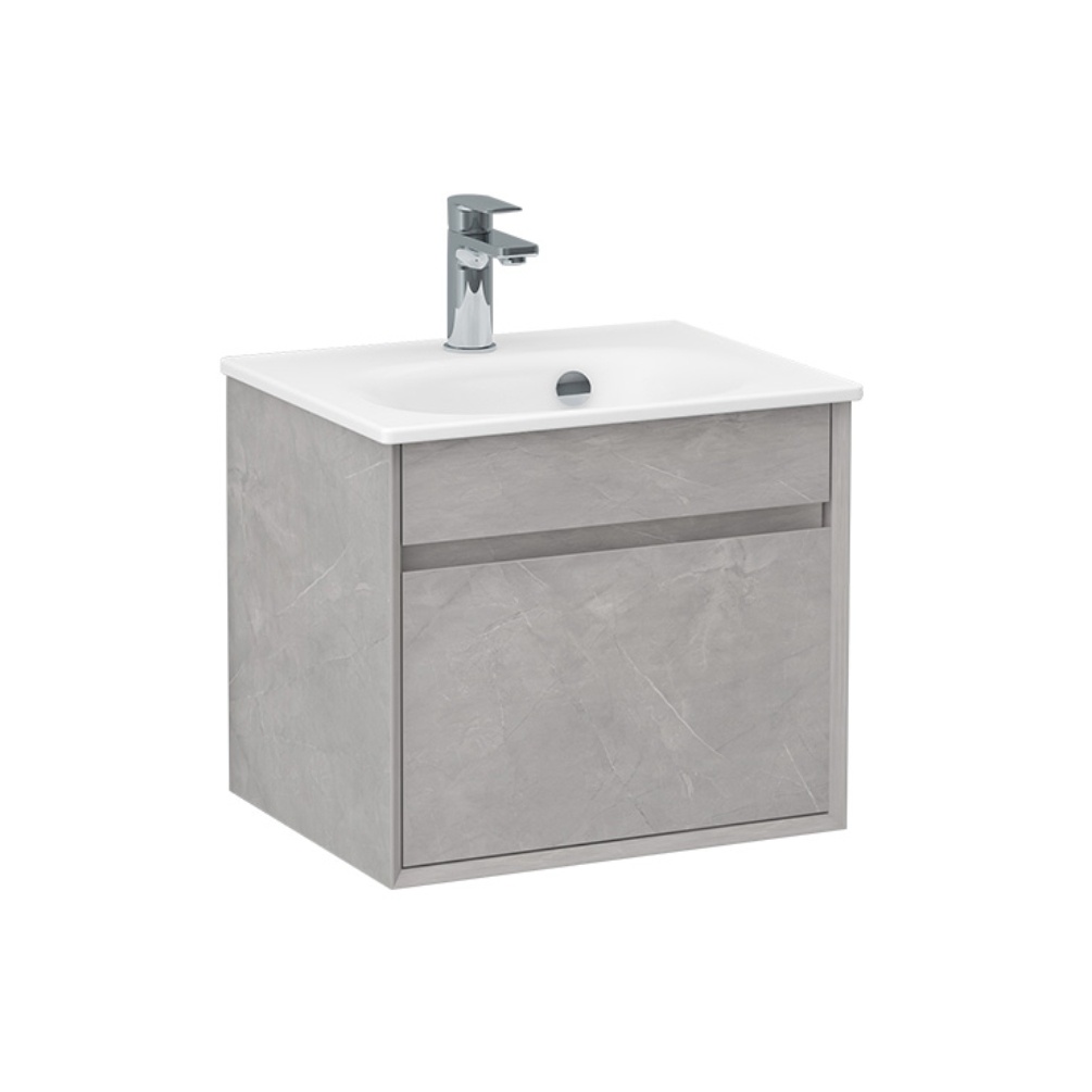 Imex Alma Slate 500mm Wall Mounted Single Drawer Vanity Unit Cut Out
