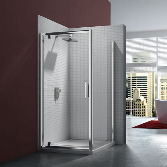 Merlyn 6 Series Pivot Shower Door With Optional Side Panel