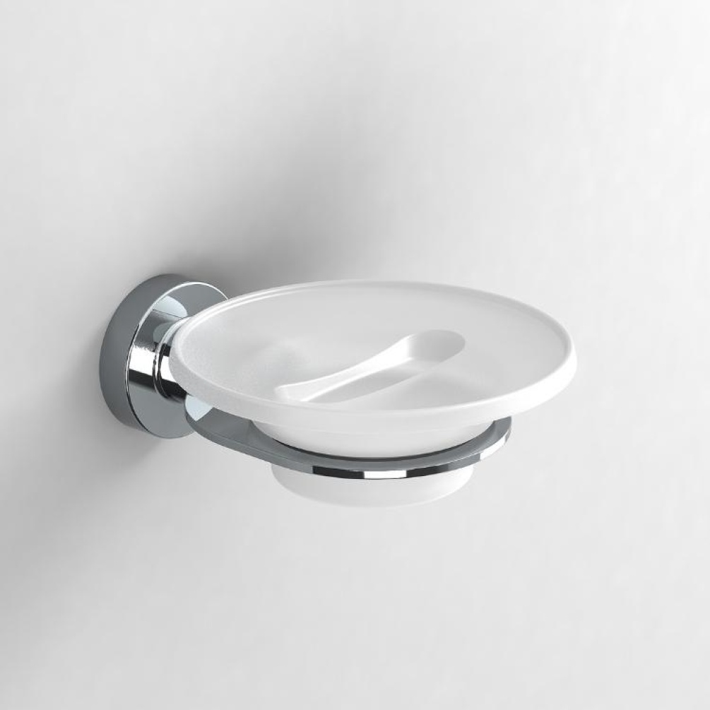 Close up product image of the Origins Living Tecno Project Chrome Soap Dish