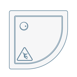 iconography image of a non-slip/anti-slip/slip-resistant quadrant shower tray/base