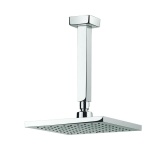 Product Cut out image of the Crosswater Planet 200mm Square Shower Head & Ceiling Arm