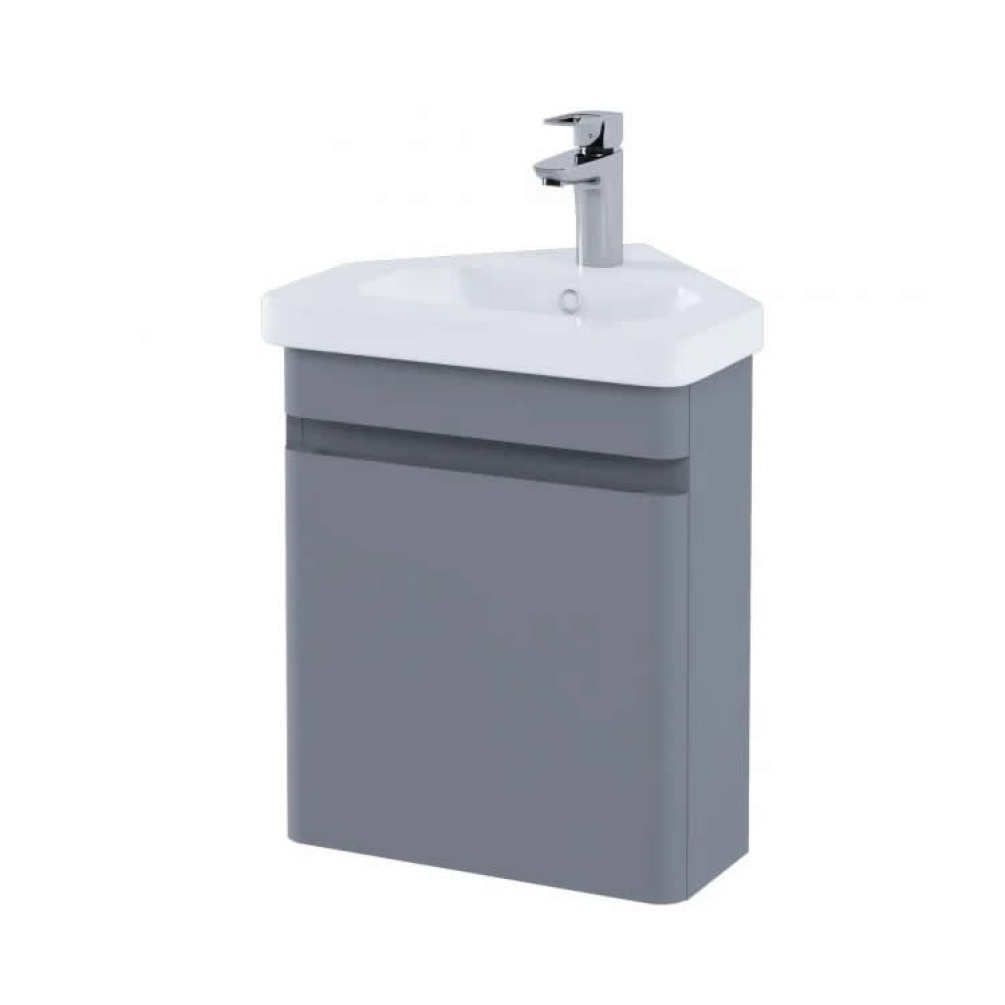 Photo Of RAK Resort Matt Grey 450mm Corner Cloakroom Vanity Unit