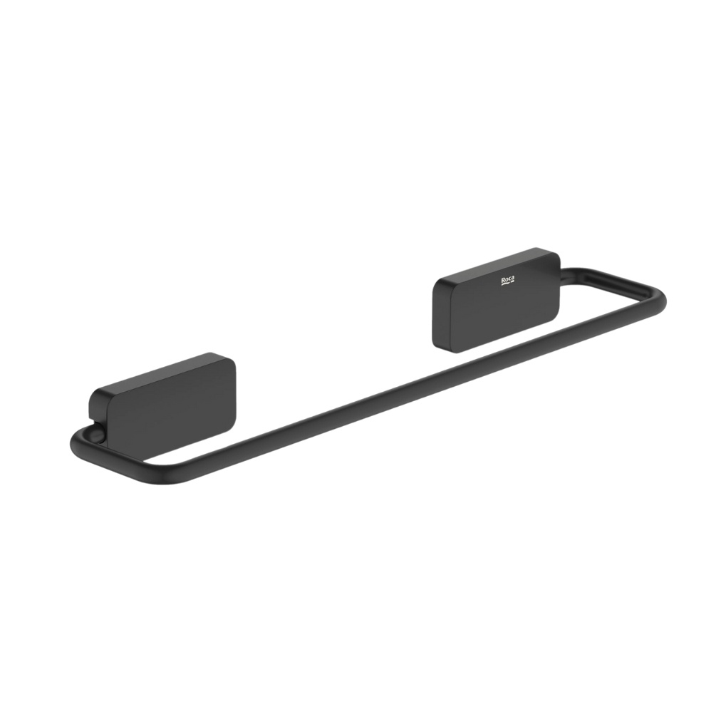 Cut out image of the Roca Sonata Matt Black 300mm Towel Rail
