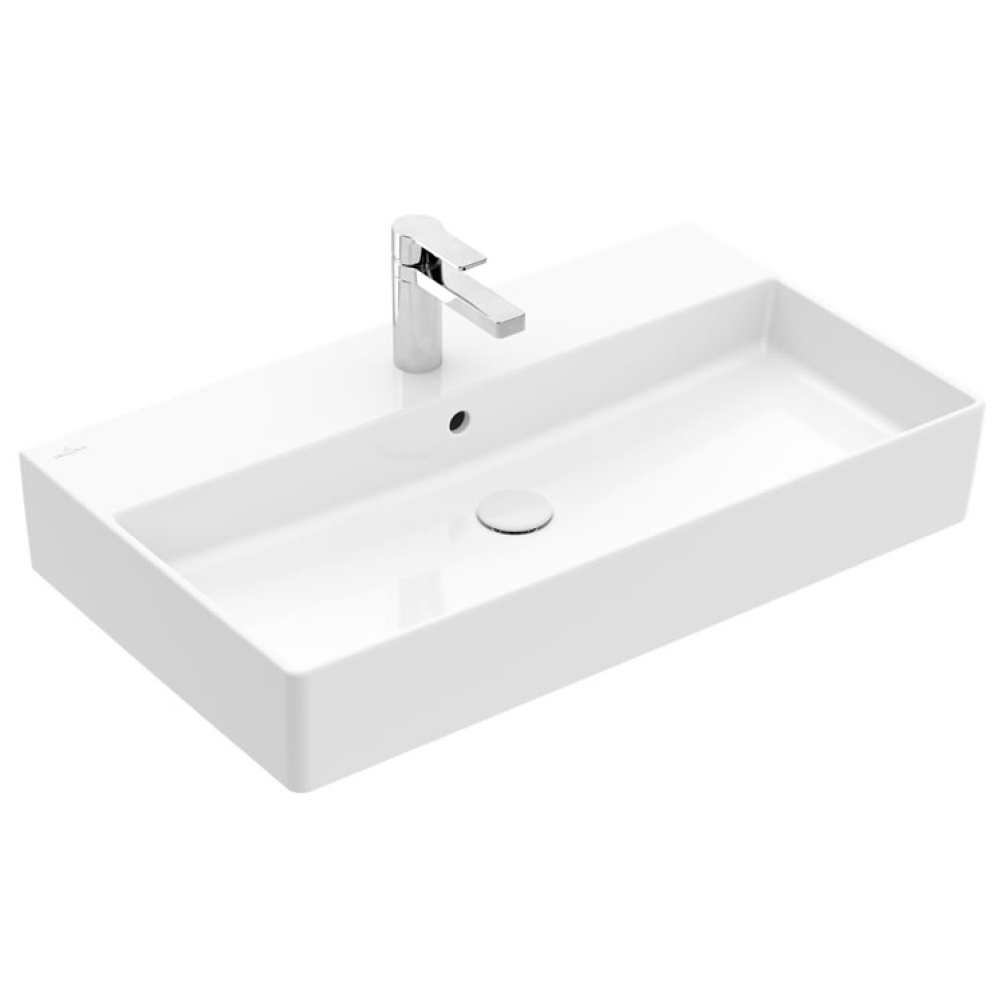 Cutout image of Villeroy & Boch Memento 2.0 Wall-Hung 800mm Basin Tap Hole & Overflow