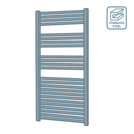 iconography image of a stainless steel coloured radiator showing stainless steel bathroom radiators and towel rails