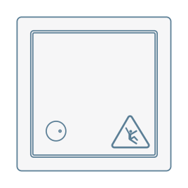 iconography image of a non-slip/anti-slip/slip-resistant square shower tray/base