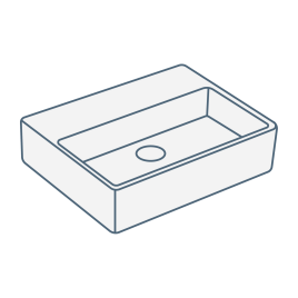 iconography image of a rectangular or oblong bathroom sink/basin