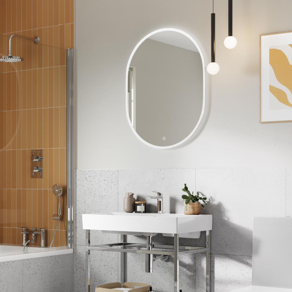 First Lifestyle Photo of Britton Shoreditch Oblong LED Mirror