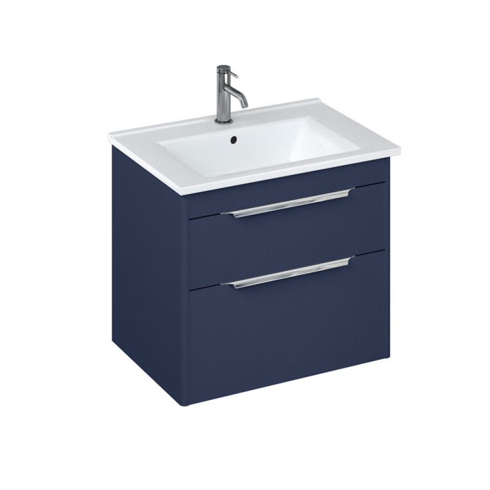 Photo of Britton Bathrooms Shoreditch 650mm Matt Blue Double Drawer Unit & Basin