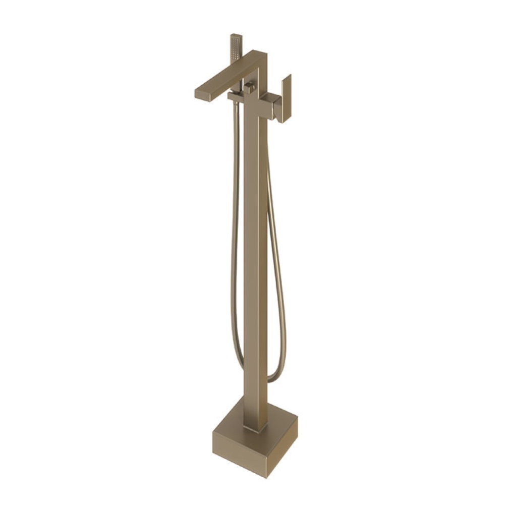 Product Cut out image of the Abacus Plan Brushed Nickel Freestanding Bath Shower Mixer
