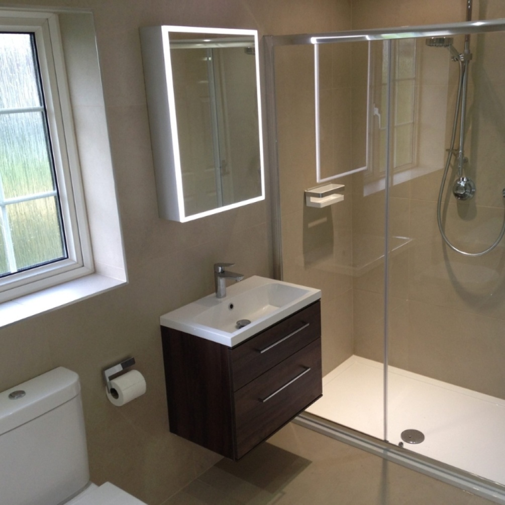 Product Lifestyle image of the HIB Qubic 500mm LED Mirror Cabinet