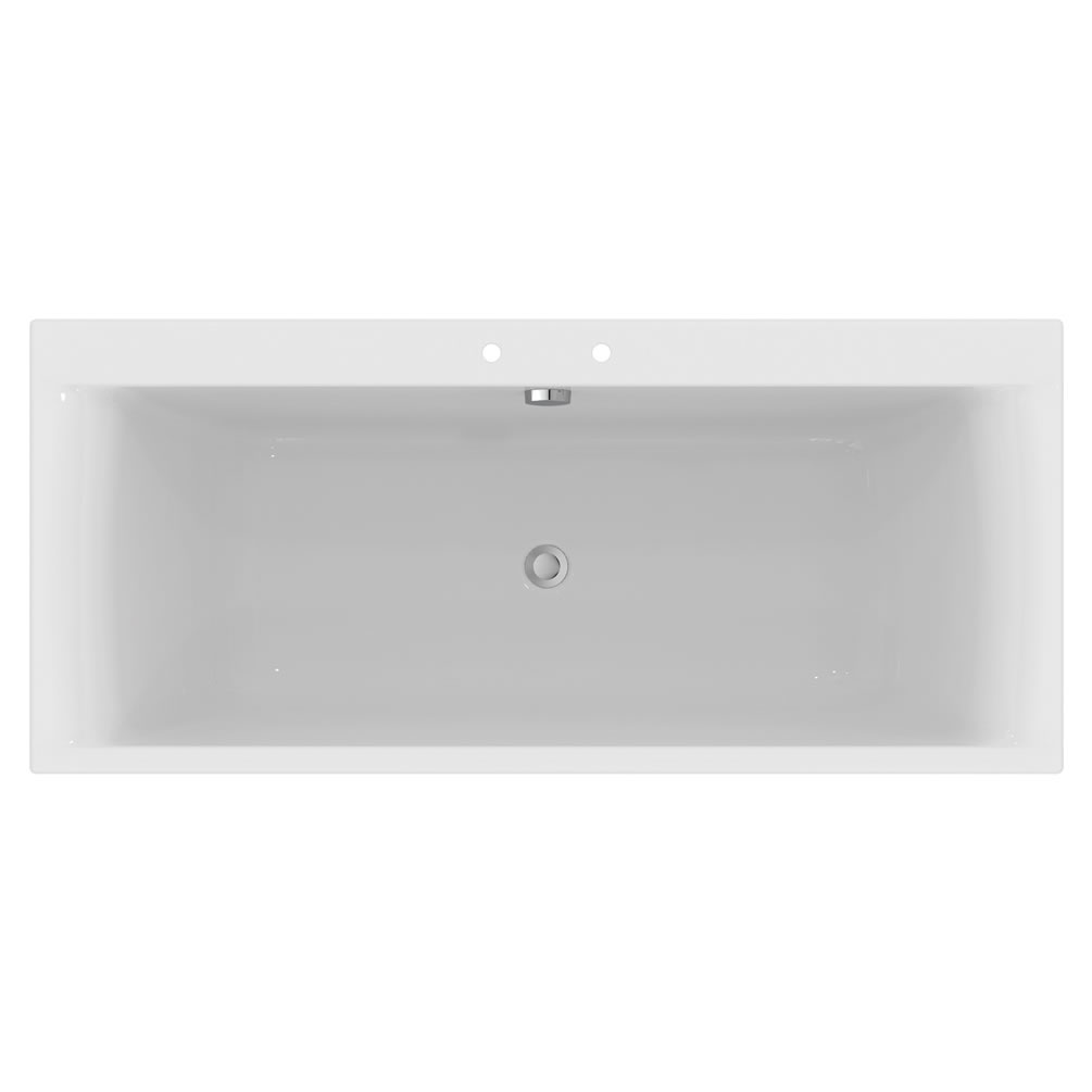 Cutout image of Ideal Standard Concept 1700 x 750mm Rectangular Double-Ended Bath - 2 tap holes