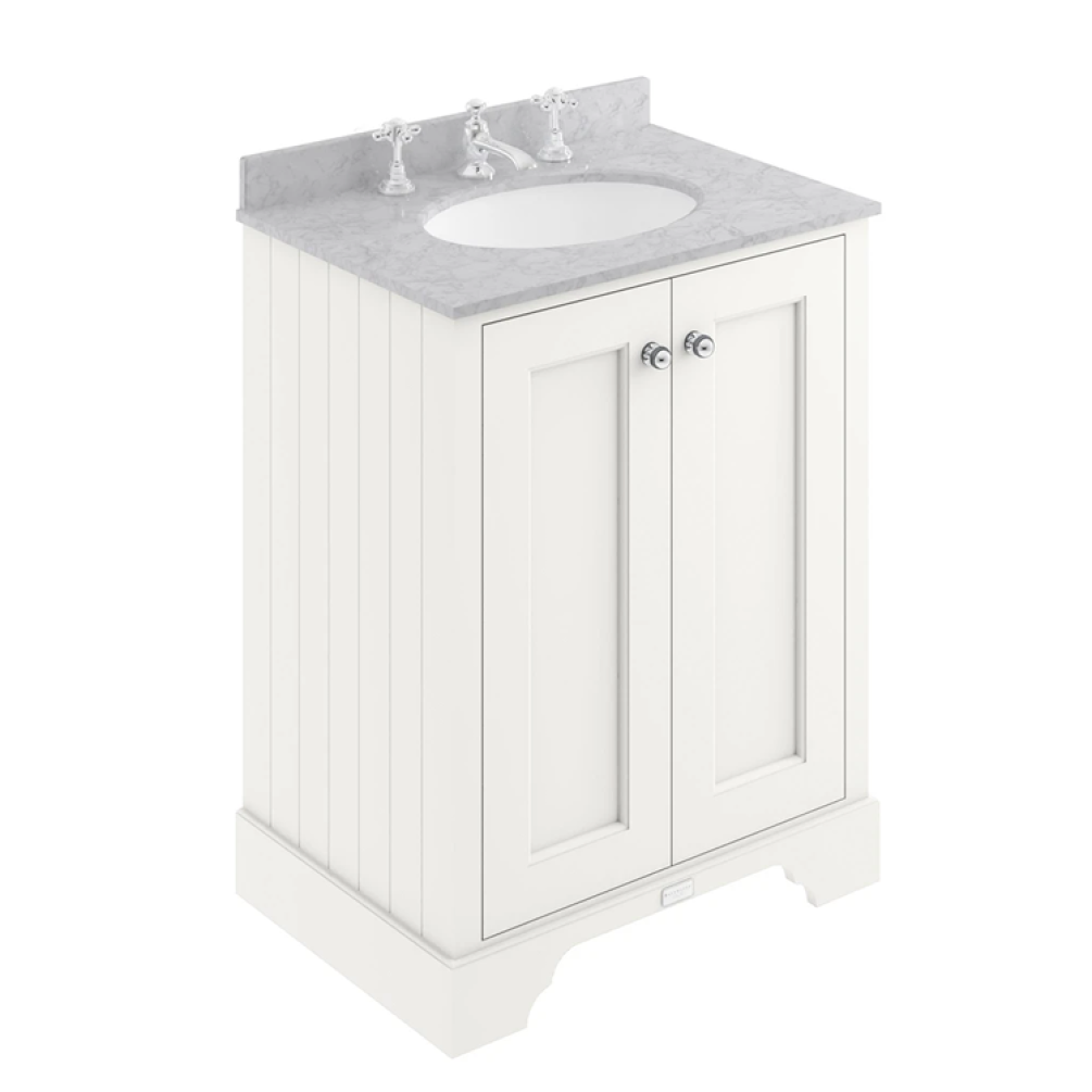 Photo of Bayswater Pointing White 600mm 2 Door Vanity Unit & Grey Worktop