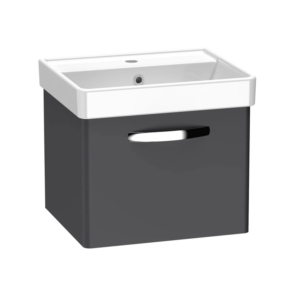Tavistock Compass 500m Matt Storm Grey Wall Mounted Unit & Basin