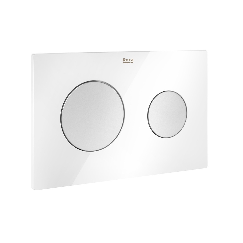 Cut out image of the Roca Duplo One PL10 White and Grey Dual Flush Plate