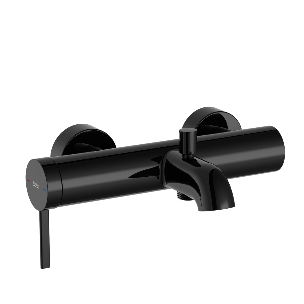 Cut out image of the Roca Ona Titanium Black Wall Mounted Bath Shower Mixer