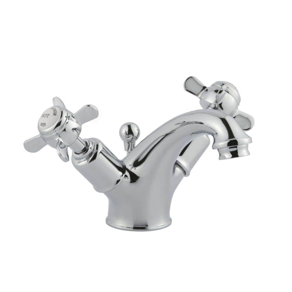 Photo of JTP Grosvenor Pinch Chrome Basin Mixer with Pop Up Waste Cutout