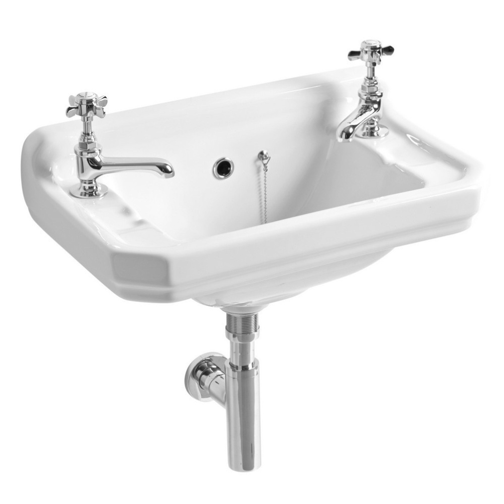 Product cut out image of the Tavistock Vitoria 500mm 2 Tap Hole Wall-Hung Cloakroom Basin