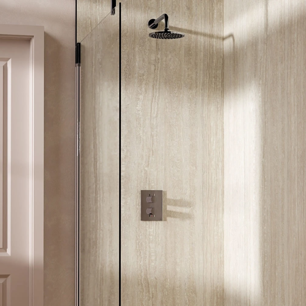 Lifestyle image of Crosswater Crossbox Chrome Single Outlet Rainfall Shower Set