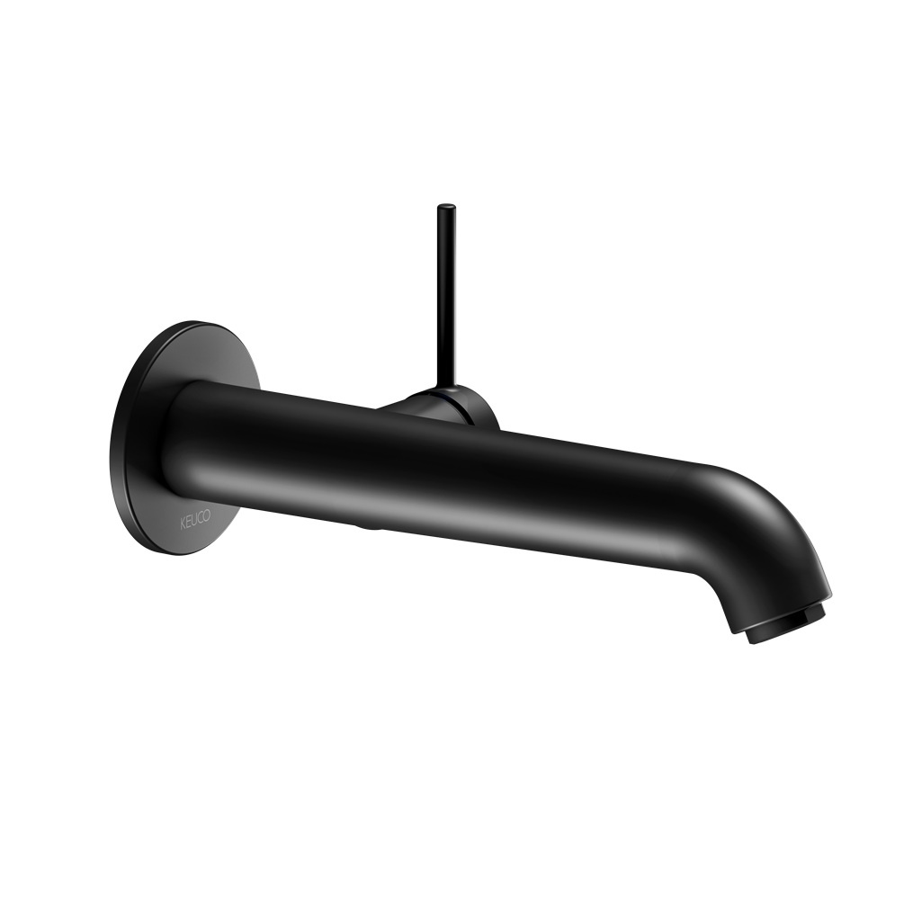 Keuco ixmo soft 1 hole Matt Black wall mounted basin tap 59516371201