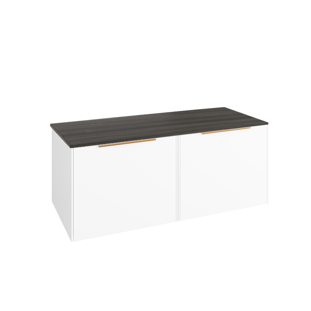 Abacus Concept Sit On White 1200mm Vanity Unit - Lava Countertop