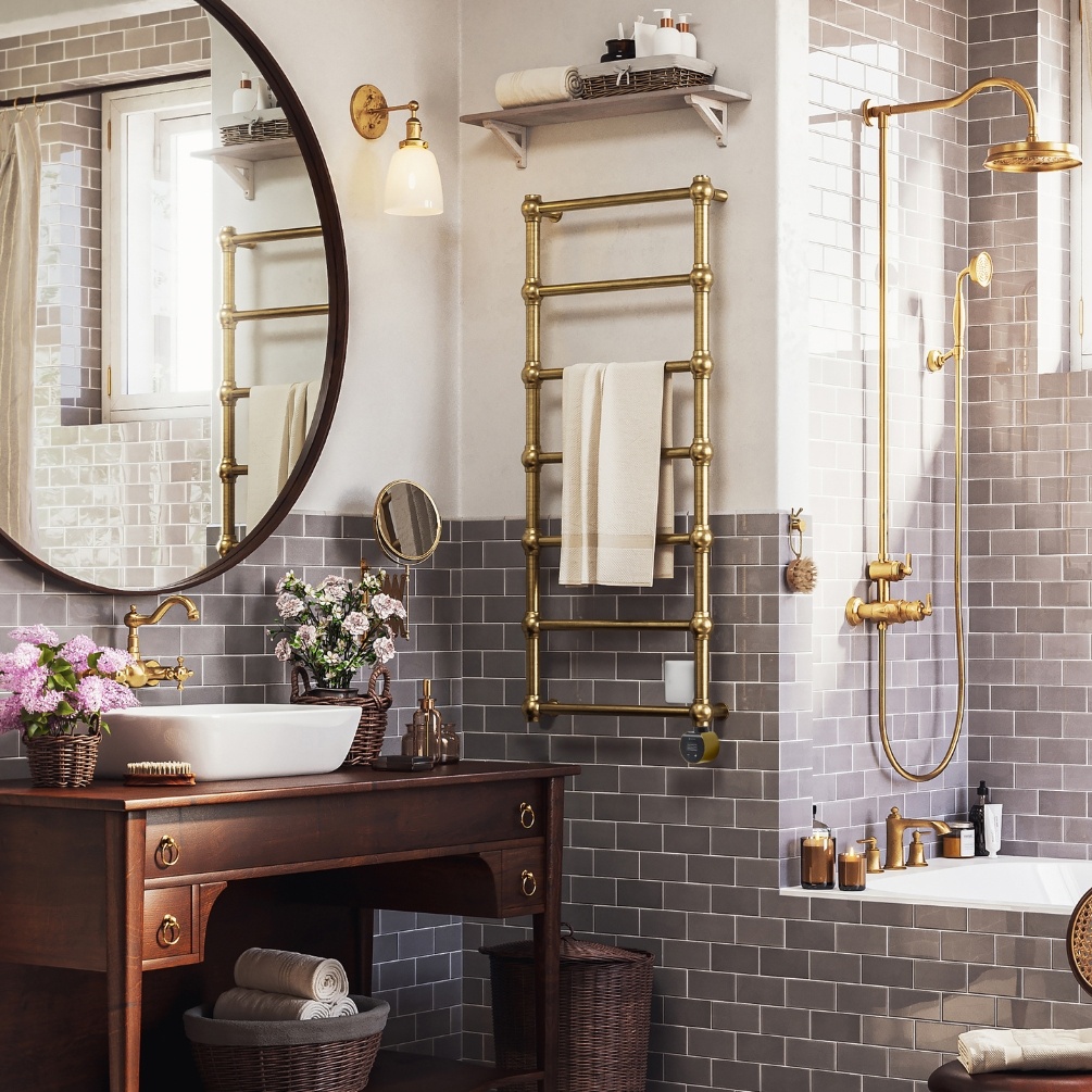 Bathroom Dual Fuel Towel Rail Traditional Traditional Dual Fuel