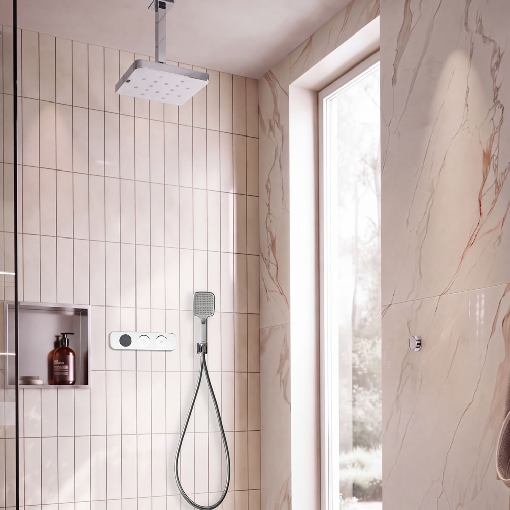 Lifestyle image of TED VENN2 Chrome Dual Outlet Digital Bubblespa Shower Set