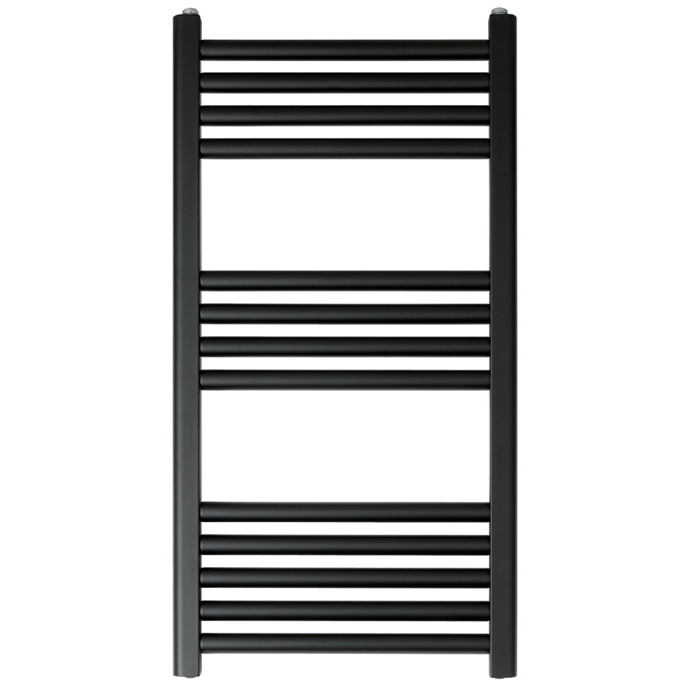 JTP Vos 800 x 400mm Matt Black Heated Towel Radiator Cut Out